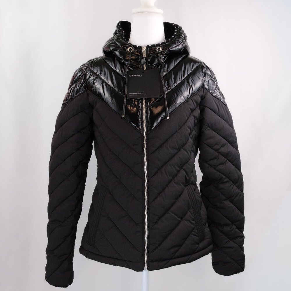 Moose Knuckles Exhibition Chevron Quilted Puffer Jacket, Black, Small